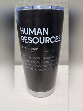 Human Resources Tumbler with black Cheetah Print
